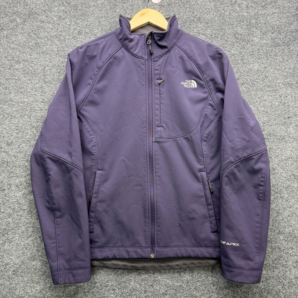 The North Face TNF Apex Softshell Jacket Womens L Purple Full Zip Outdoor